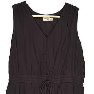 Terra&Sky black high low sleeveless dress